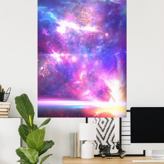 Galaxy Nebula Stars Poster (Thuiskantoor)