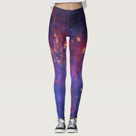 Galaxy Nebula Yoga Broek Ruimte Paarse Leggings (Voorkant)