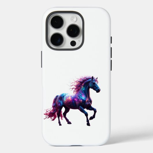 Galaxy Neon Horse Art - Levendige Ruimtefantasie Case-Mate iPhone Case (Achterkant)