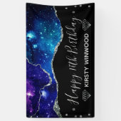 Galaxy & Nep Silver Glitter Agate Sweet 16 Spandoek (Verticaal)