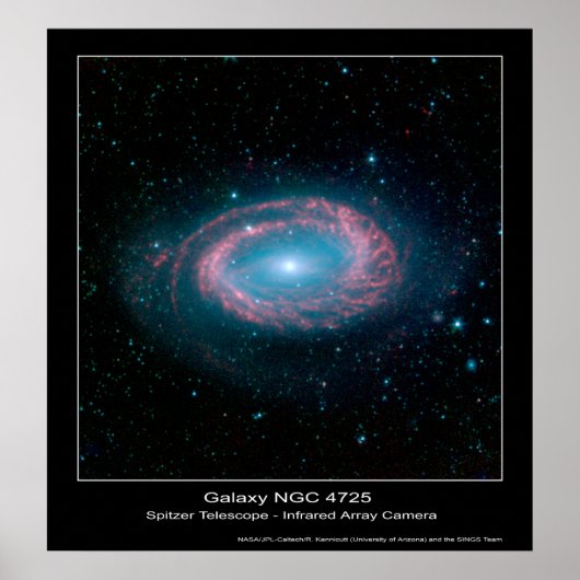 Galaxy NGC 4725 - Spitzer Space Telescope Poster (Voorkant)