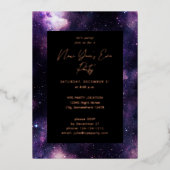 Galaxy nieuwjaarsfeest folie uitnodiging (Voorkant)