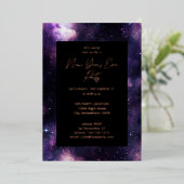 Galaxy nieuwjaarsfeest folie uitnodiging (Staand Voorkant)