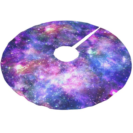 Galaxy Night Print Kosmisch Ontwerp Kerstboom Rok (Gekanteld)