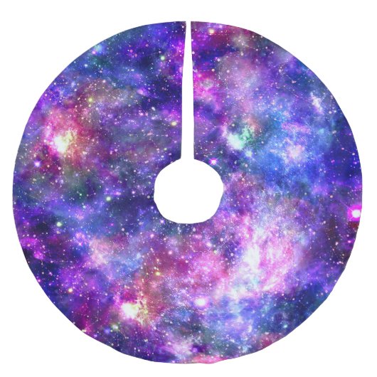 Galaxy Night Print Kosmisch Ontwerp Kerstboom Rok (Voorkant)