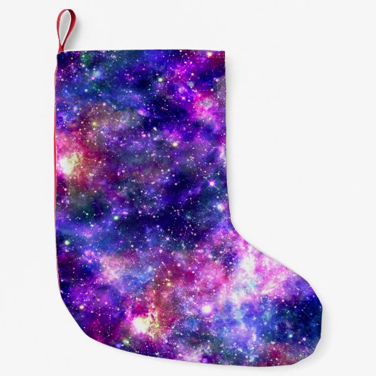 Galaxy Night Print Kosmisch Ontwerp Kleine Kerstsok (Voorkant)