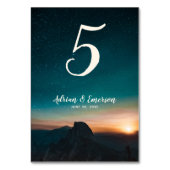 Galaxy Night Sky Elegant Stars Mountains Weddensch Kaart (Voorkant)