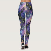 Galaxy Night Sky Naadloos Patroon Leggings (Achterkant)