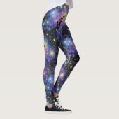 Galaxy Night Sky Naadloos Patroon Leggings (Rechts)
