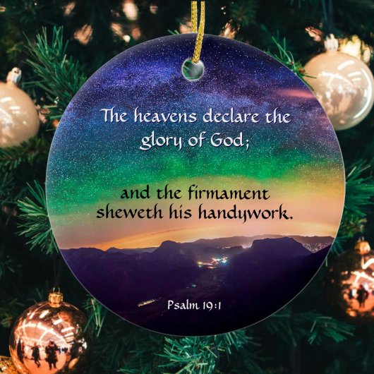 Galaxy Night Sky Psalm 19 Verse Sterren Keramisch Ornament