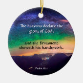 Galaxy Night Sky Psalm 19 Verse Sterren Keramisch Ornament (Voorkant)