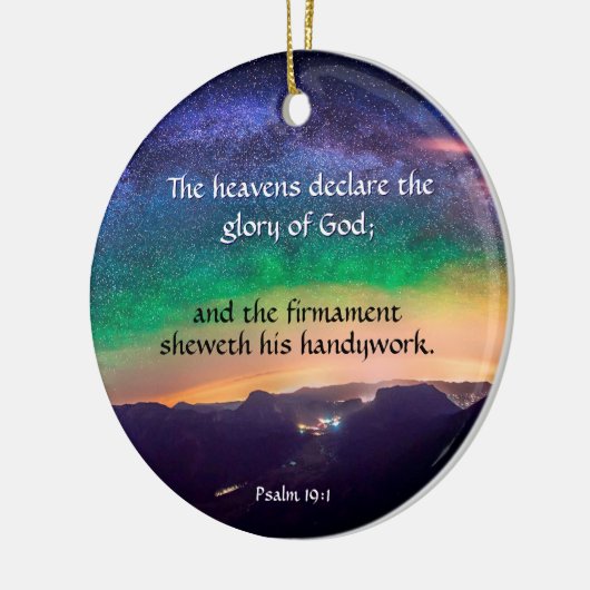 Galaxy Night Sky Psalm 19 Verse Sterren Keramisch Ornament (Links)
