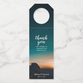 Galaxy Night Sky Sterren Berg Zonsopgang Bruiloft Flessenhanger