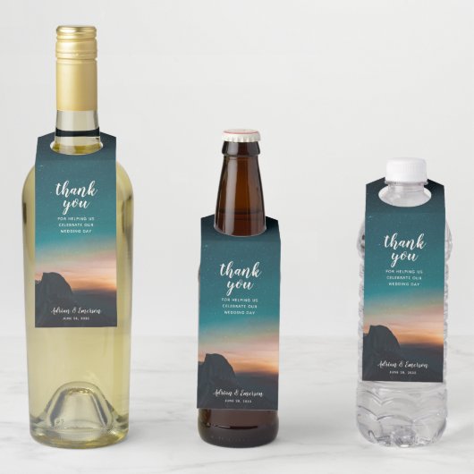 Galaxy Night Sky Sterren Berg Zonsopgang Bruiloft Flessenhanger (In situ)