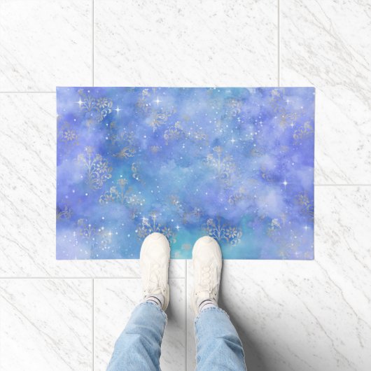 Galaxy Night Sky Sterren Blauwgroen Paarse Blauw Z Deurmat (Binnen)