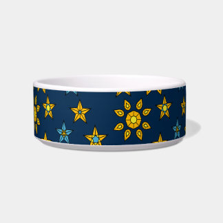 Galaxy Oranje en Blauwe Zon en Sterren Pareltjes Voerbakje