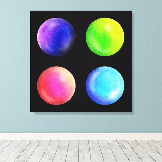 Galaxy Orb Quartet - Vierkant Canvas Print (Insitu (Houten vloer))