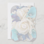 Galaxy Orchid Ivoor roos en blauwgroen bruiloft Kaart (Achterkant)