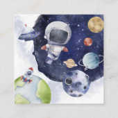 Galaxy Outer Space Baby shower Boekaanvraag Informatiekaartje (Achterkant)