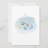 Galaxy Outer Space Blauwe Baby Shower Kaart (Achterkant)