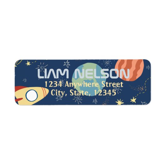 Galaxy Outer Space Kind retouradres Etiket (Voorkant)