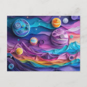 Galaxy Outer Space Sterren Planeten Abstract Fun Briefkaart (Voorkant)