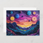 Galaxy Outer Space Sterren Planeten Abstract Fun Briefkaart (Voorkant / Achterkant)