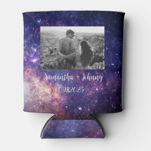 Galaxy Outer Space Sterrennacht foto bruiloft Blikjeskoeler (Voorkant)