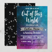 Galaxy Outer Space Tiener Verjaardag Kaart (Voorkant / Achterkant)