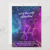 Galaxy Outer Space Uitnodiging voor verjaardag (Voorkant)