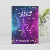 Galaxy Outer Space Uitnodiging voor verjaardag (Staand voorkant)