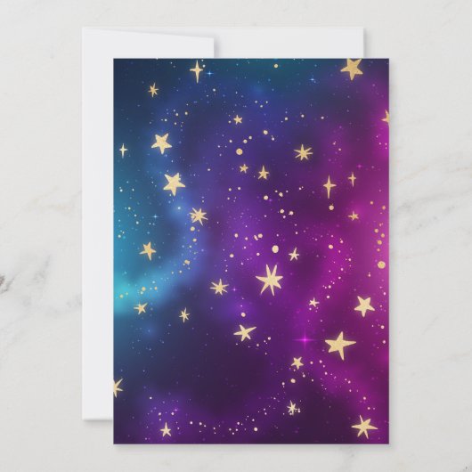 Galaxy Outer Space Uitnodiging voor verjaardag (Achterkant)