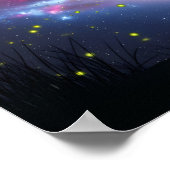 Galaxy Over Moonlit Lake with Cosmic Reflection Poster (Hoek)