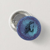 Galaxy Paard & Hartjes Ronde Button 3,2 Cm (Voorkant /achterkant)
