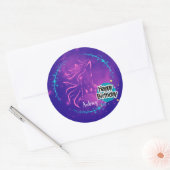 Galaxy Paard Verjaardag Paars Kosmische Sticker (Envelop)