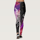 Galaxy Paars Cancer Constellation Zodiac Sign Leggings (Achterkant)