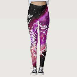 Galaxy Paars Cancer Constellation Zodiac Sign Leggings