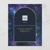 Galaxy Paarse Blue Sterrennacht Wedding Save Date (Achterkant)