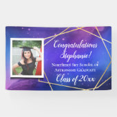 Galaxy Paarse foto Afstuderen Banner Sign (Horizontaal)