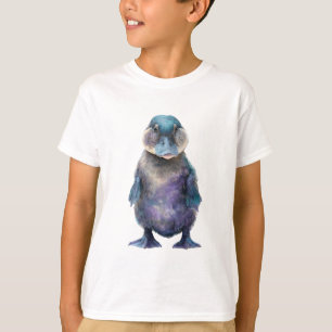 Galaxy Paarse Waterverf Eend Vogelbekdier Kinderen T-shirt