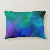 Galaxy Paint Splatter effect Groen Blauw Accent Kussen (Voorkant)