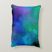 Galaxy Paint Splatter effect Groen Blauw Accent Kussen (Achterkant (Verticaal))