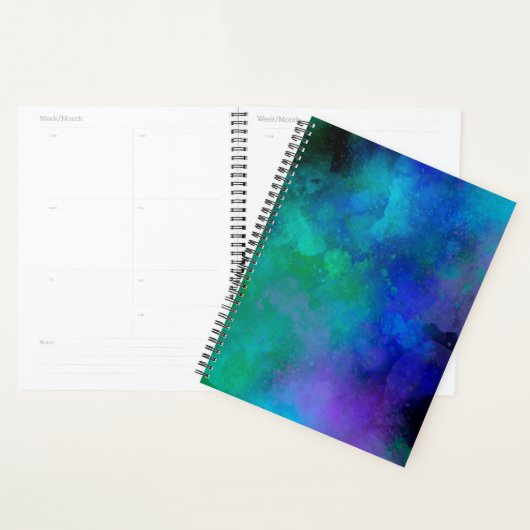 Galaxy Paint Splatter effect groen blauw Planner (Display)
