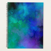 Galaxy Paint Splatter effect groen blauw Planner (Voorkant)