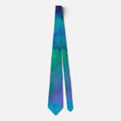 Galaxy Paint Splatter effect Groen Blauw Stropdas (Voorkant)