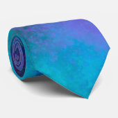 Galaxy Paint Splatter effect Groen Blauw Stropdas (Opgerold)