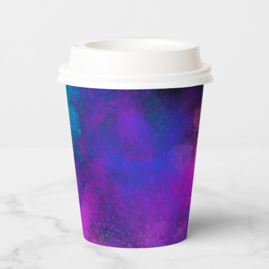 Galaxy Paint Splatter effect Meerkleurig Papieren Bekers (Achterkant)