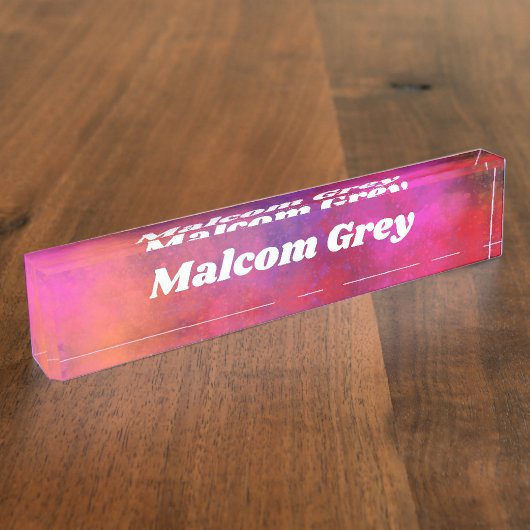 Galaxy Paint Splatter-effect Naambordje (Zijkant)