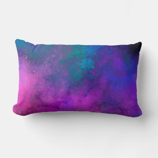Galaxy Paint Splatter effect roze blauw groen Kussen (Voorkant)