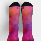 Galaxy Paint Splatter effect Roze Paarse Sokken (Top)